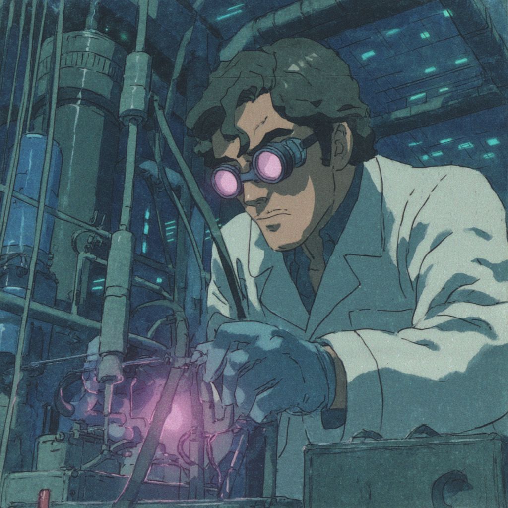 Example of an image generated using the prompt --sref 1250373801 in Midjourney with the Anime, Blue, Vintage style