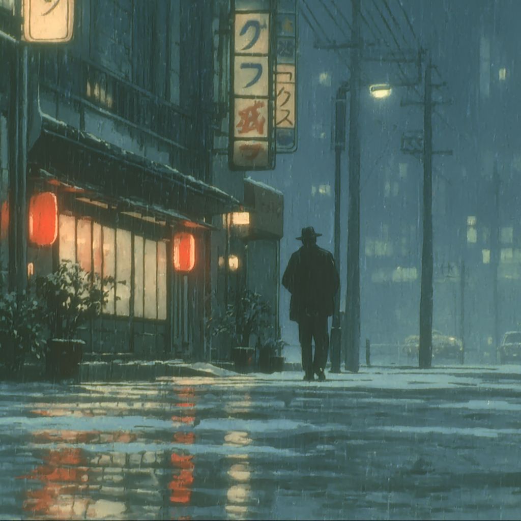 Example of an image generated using the prompt --sref 1250373801 in Midjourney with the Anime, Blue, Vintage style