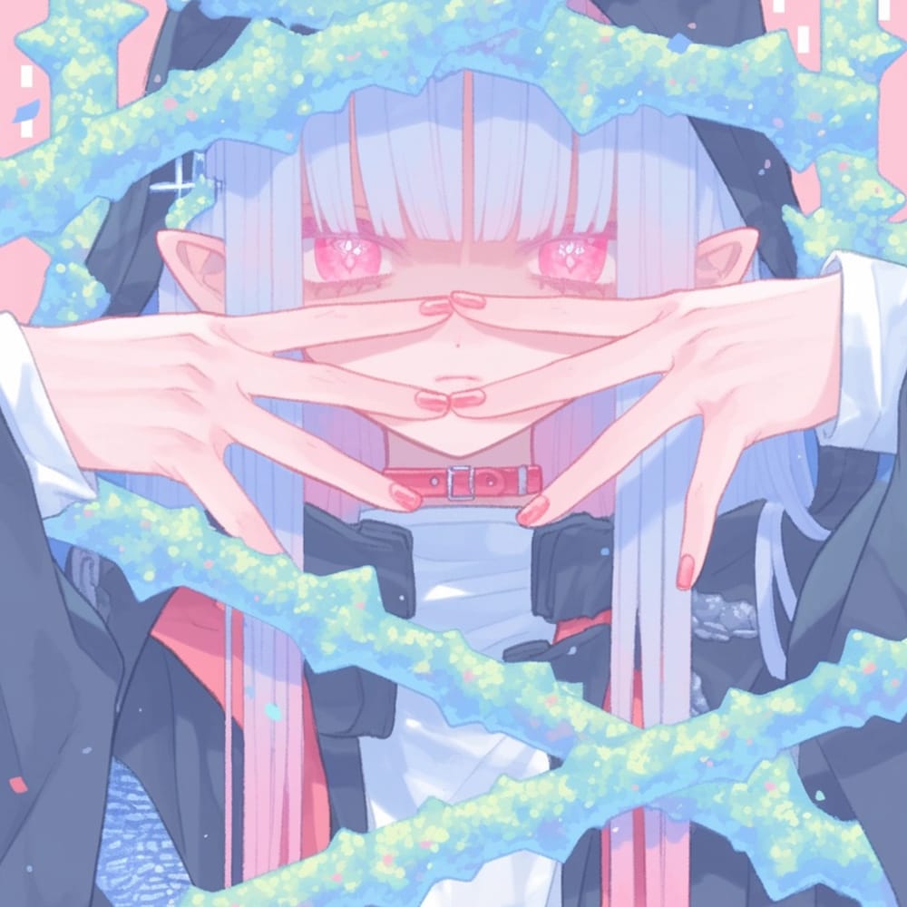 Example of an image generated using the prompt --sref 1808033009 in Midjourney with the Cute, Pink, Anime style