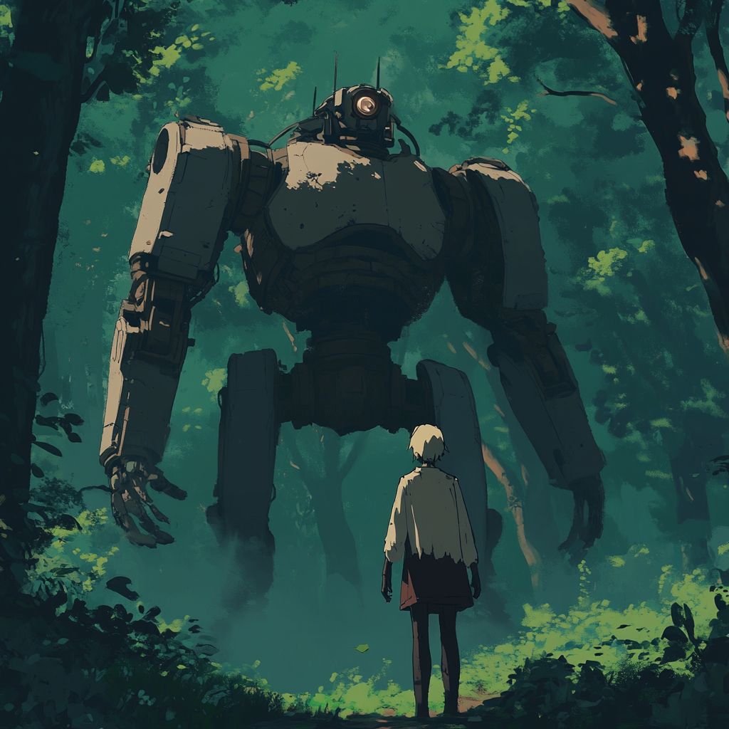 Example of an image generated using the prompt --sref 2131889852 in Midjourney with the Anime, Vintage, Studio Ghibli style