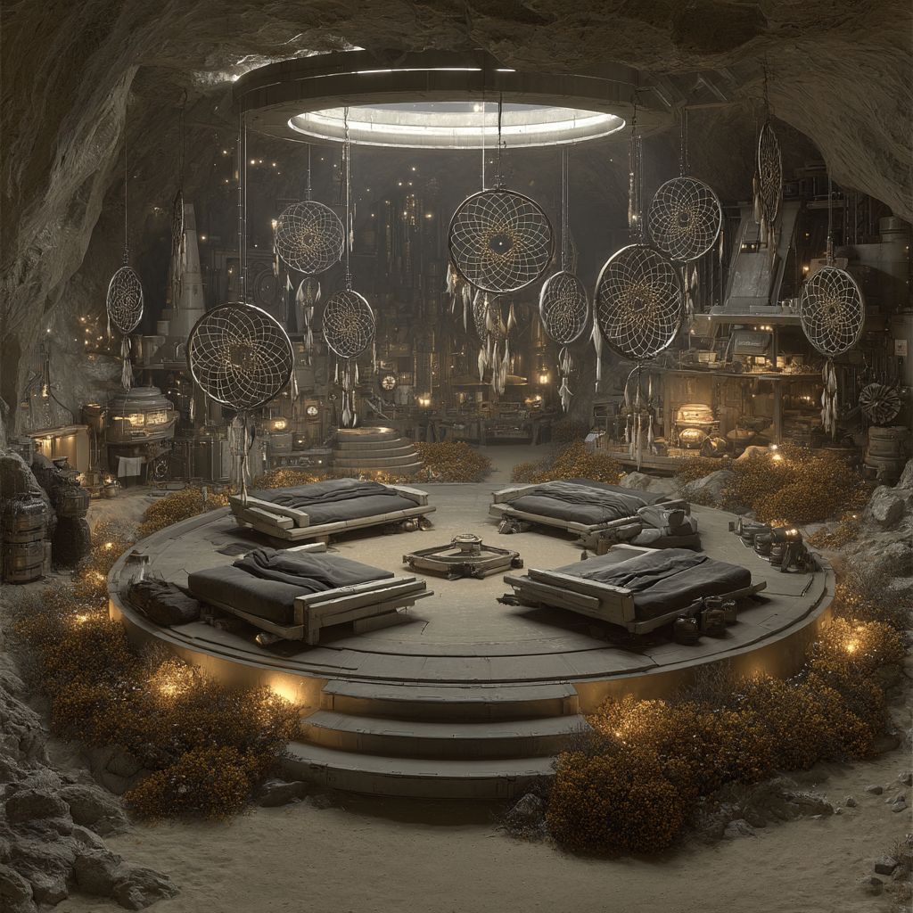Example of an image generated using the prompt --sref 2136799074 in Midjourney with the 3D, Cyberpunk, Vintage, Dark fantasy, Golden, Vector style