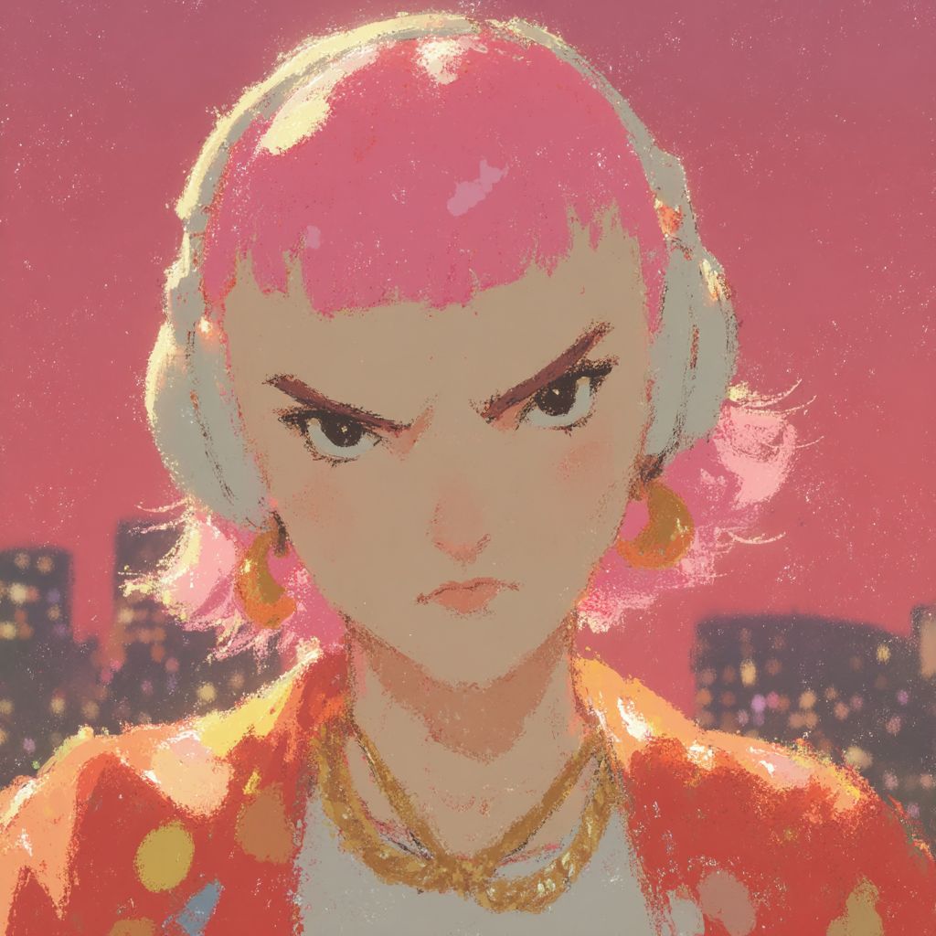 Example of an image generated using the prompt --sref 3890862722 in Midjourney with the Cute, Cartoon, Pink, Anime style