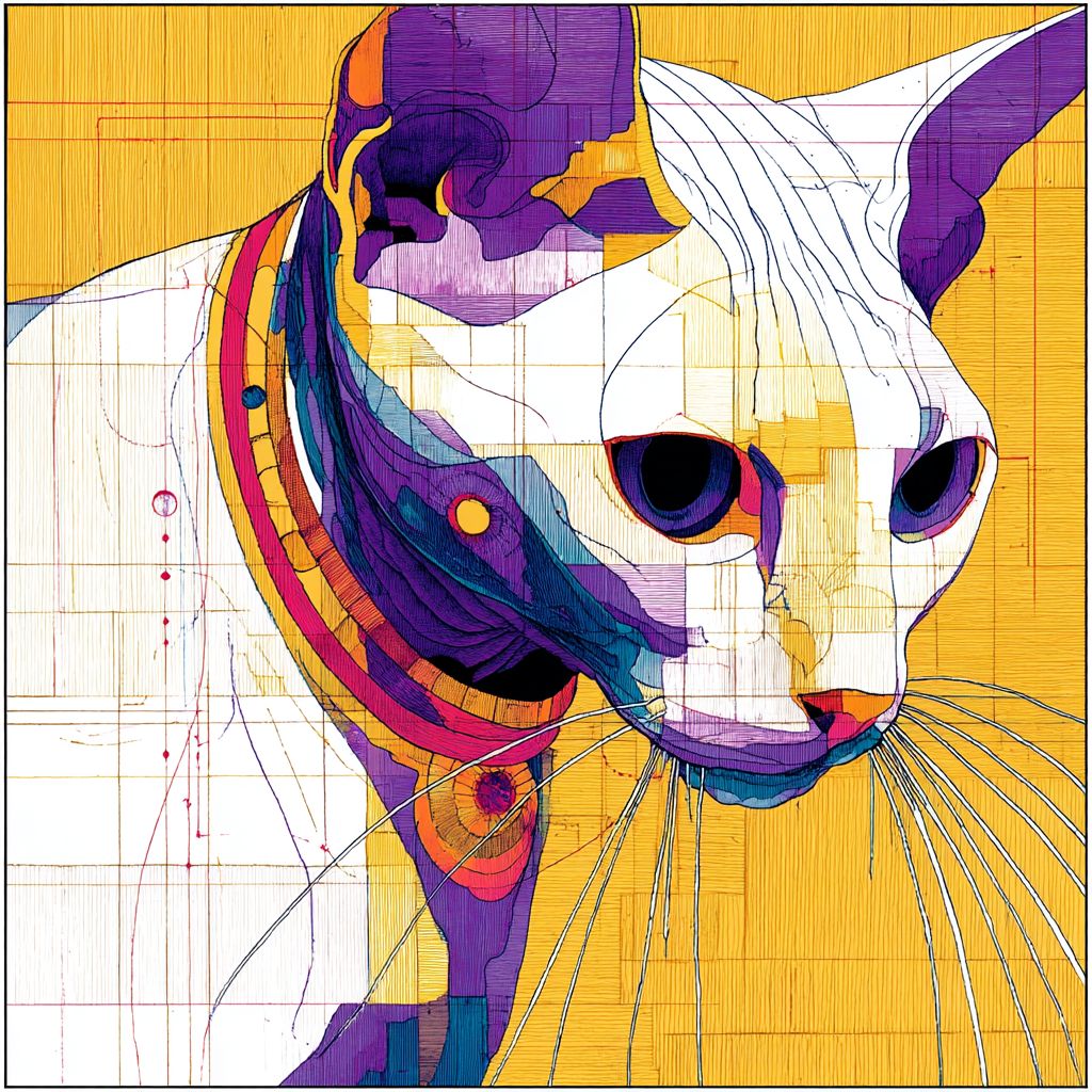 Example of an image generated using the prompt --sref 39810025 in Midjourney with the Anime, Illustration, Purple, Yellow style