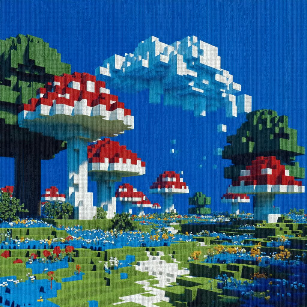 Example of an image generated using the prompt --sref 4174074995 in Midjourney with the Pixel, Blue style
