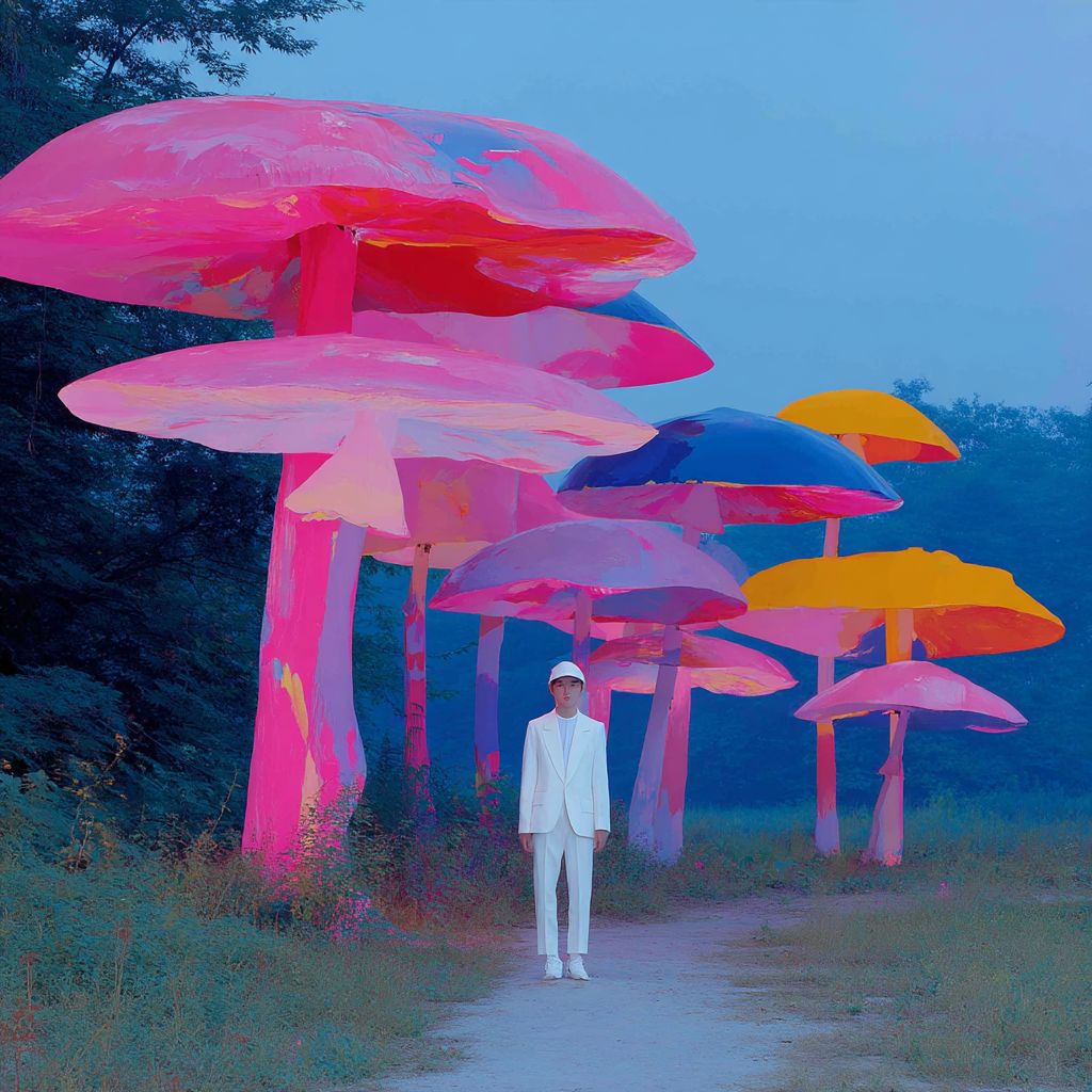 Example of an image generated using the prompt --sref 804589869 in Midjourney with the Photography, Surrealistic, Ink and watercolor, Cyberpunk, Pink, Sticker style