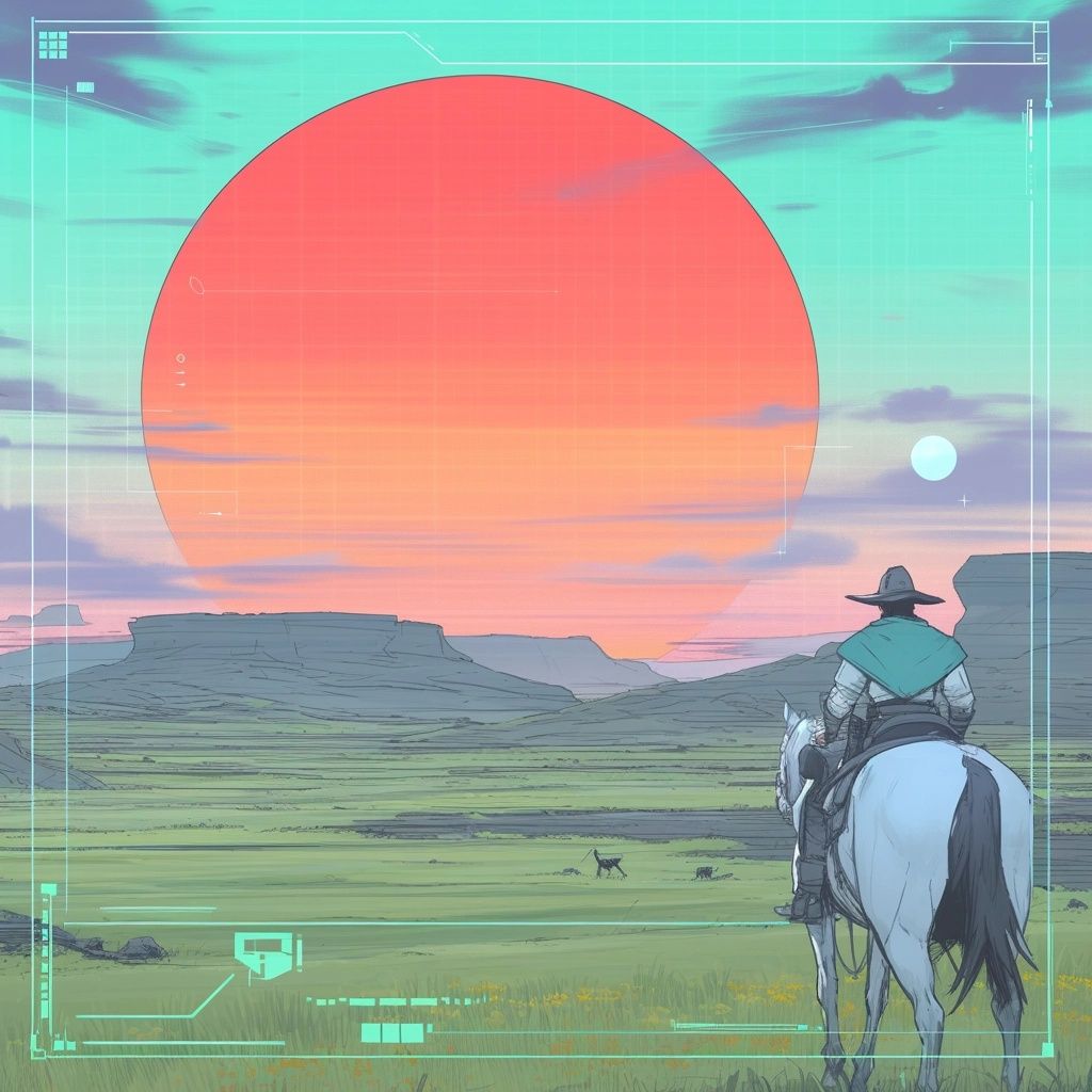 Example of an image generated using the prompt --sref 833222241 in Midjourney with the Anime, Blue, 2D style