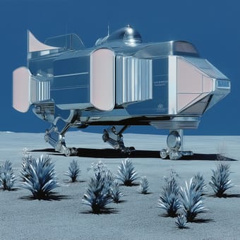 Example of an image generated using the prompt --sref 1032371747 in Midjourney with the Illustration, 2D, Surrealistic, Blue style