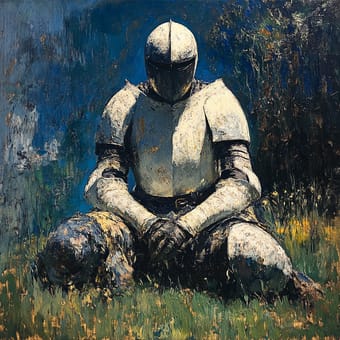 Example of an image generated using the prompt --sref 1808523739 in Midjourney with the Oil painting, Blue style