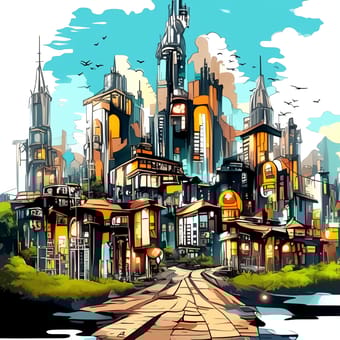 Example of an image generated using the prompt --sref 20240627 in Midjourney with the Cartoon, Anime, Blue style