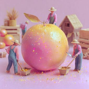 Example of an image generated using the prompt --sref 2096176559 in Midjourney with the Pink, 3D, Surrealistic, Golden, Vintage, Cute, Illustration style