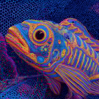 Example of an image generated using the prompt --sref 225871432 in Midjourney with the Illustration, 2D, Blue, Vintage, Surrealistic, Cartoon, Oil painting style