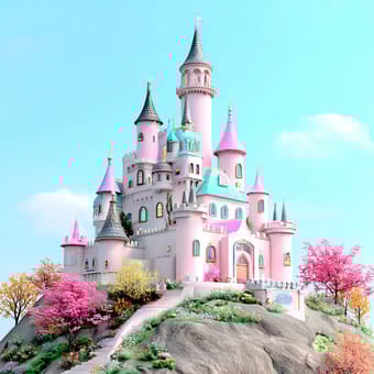 Example of an image generated using the prompt --sref 2817362976 in Midjourney with the 3D, Pink style