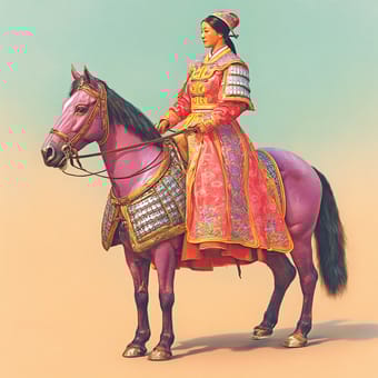Example of an image generated using the prompt --sref 364789122 in Midjourney with the Surrealistic, Photography, Red, Yellow, Golden, Oil painting, Vintage, Sticker, Illustration style