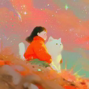Example of an image generated using the prompt --sref 3683133727 in Midjourney with the Ink and watercolor, Cute, Cartoon, Orange style