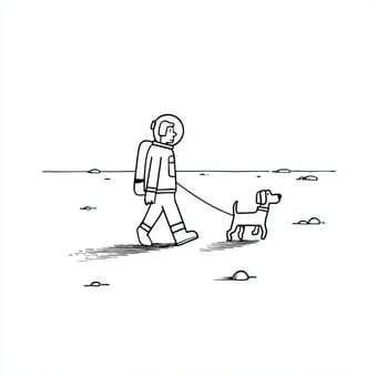 Example of an image generated using the prompt --sref 3812520810 in Midjourney with the Line art style