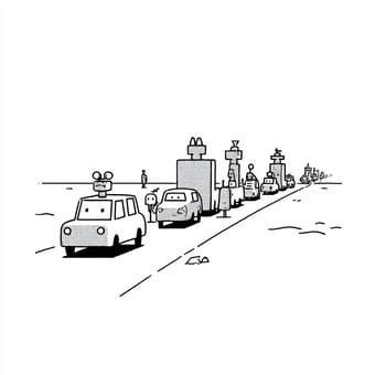 Example of an image generated using the prompt --sref 3812520810 in Midjourney with the Line art style