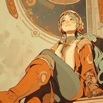 Example of an image generated using the prompt --sref 3832064479 in Midjourney with the Anime style