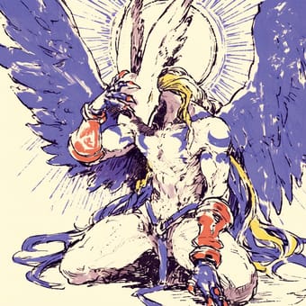 Example of an image generated using the prompt --sref 4131778683 in Midjourney with the Anime, Blue, Comic book style