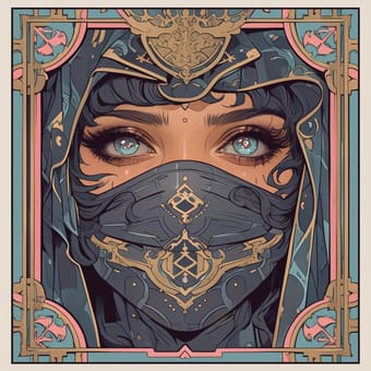 Example of an image generated using the prompt --sref 4153490370 in Midjourney with the Comic book, Cyberpunk, Flat vector style