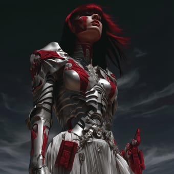 Example of an image generated using the prompt --sref 434585967 in Midjourney with the Surrealistic, Black, Red, Dark fantasy style