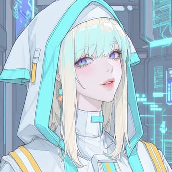 Example of an image generated using the prompt --sref 833222241 in Midjourney with the Anime, Blue, 2D style