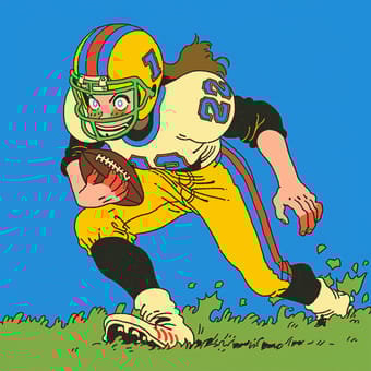 Example of an image generated using the prompt --sref 837262 in Midjourney with the Illustration, Cartoon, Blue, Yellow style