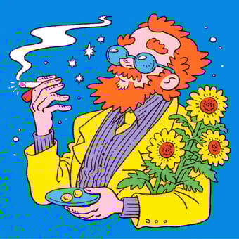 Example of an image generated using the prompt --sref 837262 in Midjourney with the Illustration, Cartoon, Blue, Yellow style