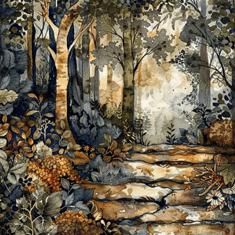 Example of an image generated using the prompt --sref 4234206284 in Midjourney with the Ink and watercolor, Blue style