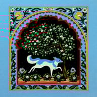 an example of an image generated in MidJourney using the prompt with the --sref 1015365356, ranked 13th among the user favorites on this website.