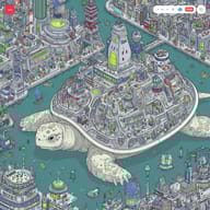 an example of an image generated in MidJourney using the prompt with the --sref 1018232447, ranked 15th among the user favorites on this website.