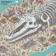 an example of an image generated in MidJourney using the prompt with the --sref 1018232447, ranked 15th among the user favorites on this website.