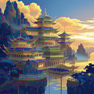 an example of an image generated in MidJourney using the prompt with the --sref 1045048939, ranked 11th among the user favorites on this website.