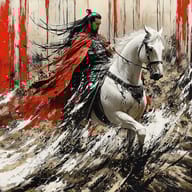 an example of an image generated in MidJourney using the prompt with the --sref 1089739591, ranked 17th among the user favorites on this website.