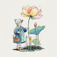 an example of an Children's book style image generated in MidJourney using the prompt with the --sref 1091007455, ranked 14th among the user favorites on this website.