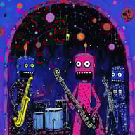 an example of an image generated in MidJourney using the prompt with the --sref 1139576061, ranked 19th among the user favorites on this website.