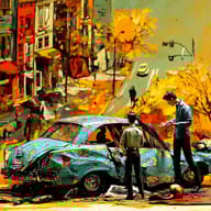 an example of an image generated in MidJourney using the prompt with the --sref 1151567686, ranked 8th among the user favorites on this website.