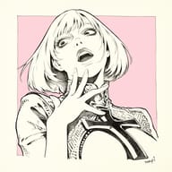 an example of an Black style image generated in MidJourney using the prompt with the --sref 1183843619, ranked 16th among the user favorites on this website.