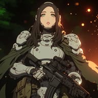 an example of an Anime style image generated in MidJourney using the prompt with the --sref 1251982947, ranked 16th among the user favorites on this website.
