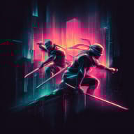 an example of an Cyberpunk style image generated in MidJourney using the prompt with the --sref 1322675743, ranked 19th among the user favorites on this website.