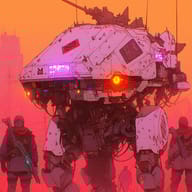 an example of an image generated in MidJourney using the prompt with the --sref 1337789765, ranked 19th among the user favorites on this website.
