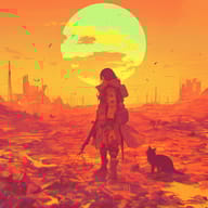 an example of an image generated in MidJourney using the prompt with the --sref 1337789765, ranked 19th among the user favorites on this website.