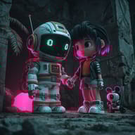 an example of an Cyberpunk style image generated in MidJourney using the prompt with the --sref 1376464701, ranked 27th among the user favorites on this website.