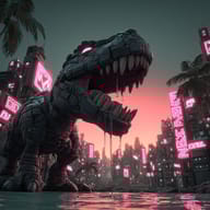 an example of an Cyberpunk style image generated in MidJourney using the prompt with the --sref 1376464701, ranked 27th among the user favorites on this website.