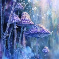 an example of an Purple style image generated in MidJourney using the prompt with the --sref 14316, ranked 4th among the user favorites on this website.