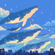 an example of an image generated in MidJourney using the prompt with the --sref 1734182882, ranked 17th among the user favorites on this website.