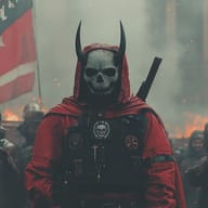 an example of an Red style image generated in MidJourney using the prompt with the --sref 1786511549, ranked 4th among the user favorites on this website.