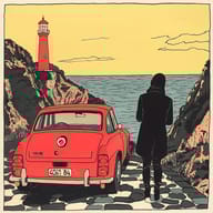an example of an image generated in MidJourney using the prompt with the --sref 1803718622, ranked 15th among the user favorites on this website.