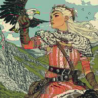 an example of an image generated in MidJourney using the prompt with the --sref 1803718622, ranked 15th among the user favorites on this website.