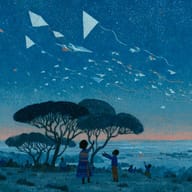 an example of an Children's book style image generated in MidJourney using the prompt with the --sref 189628536, ranked 13th among the user favorites on this website.