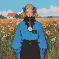 an example of an Blue style image generated in MidJourney using the prompt with the --sref 1914793341, ranked 28th among the user favorites on this website.
